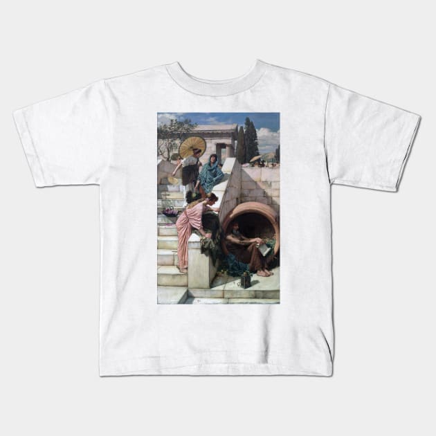 Diogenes, John William Waterhouse (1882) Kids T-Shirt by immortalpeaches